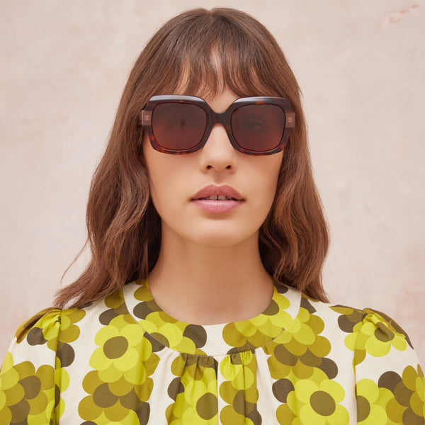 Orla Kiely Geranium Sunglasses - Tortoiseshell & Amber