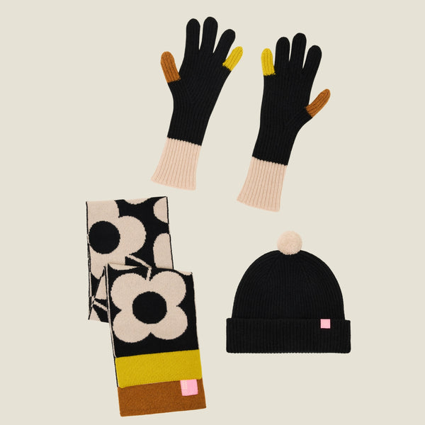 orla kiely Knitted Accessories Bundle - Cream Black