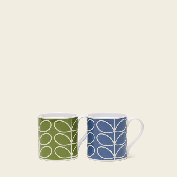 Orla Kiely Large Mug Set Of 2 - Linear Stem B&G
