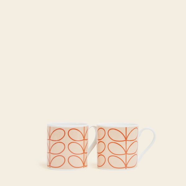 Orla Kiely Large Mug Set Of 2 - Linear Stem Tomato