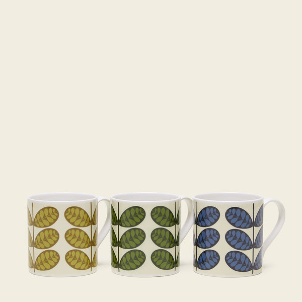 Orla Kiely Large Mug Set Of 3 - Botanica Stem