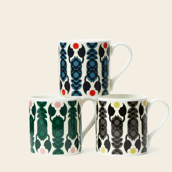 orla kiely Large Mug Set of 3 - Lobster Pot