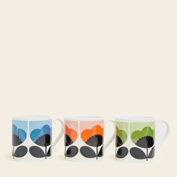 orla kiely Large Mug Set of 3 - Spring Bloom