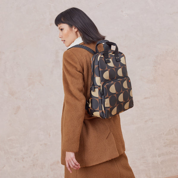 orla kiely Lotta Backpack - Spot Square Mocha
