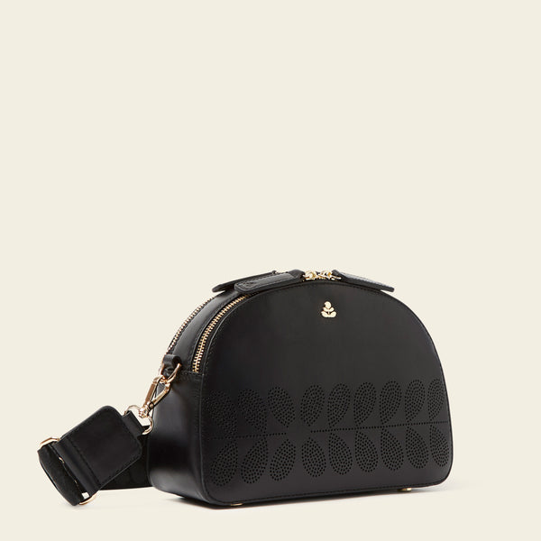 Orla Kiely Luna Crossbody - Black Punched Flower