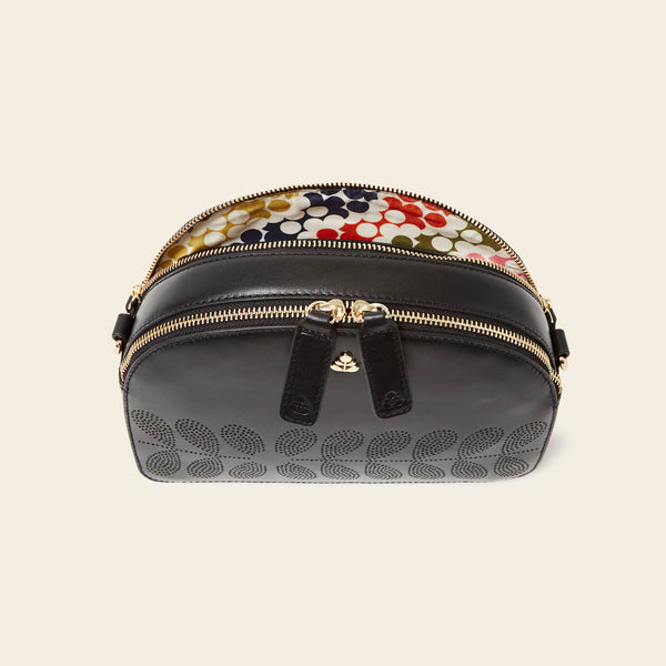 Orla Kiely Luna Crossbody - Black Punched Flower