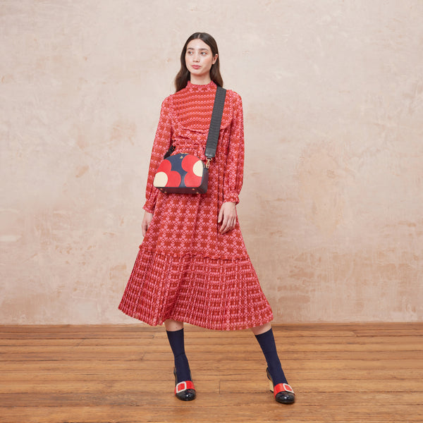 Orla Kiely Luna Crossbody - Spot Flower Navy