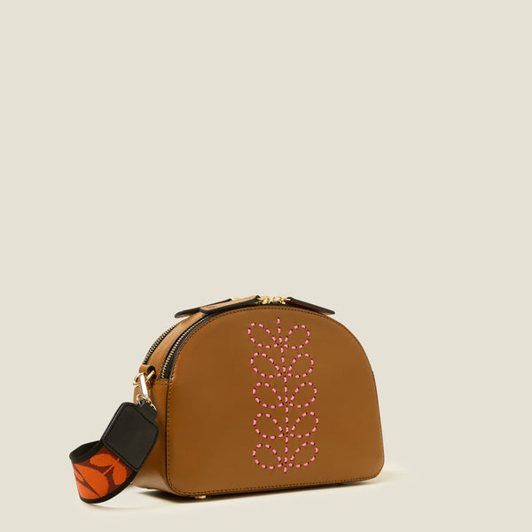 Orla Kiely Luna Crossbody - Whipstitch Stem Tan
