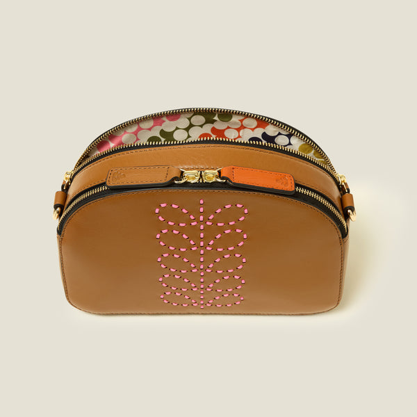 Orla Kiely Luna Crossbody - Whipstitch Stem Tan