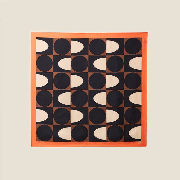Orla Kiely Medium Silk Scarf - Spot Square Mocha