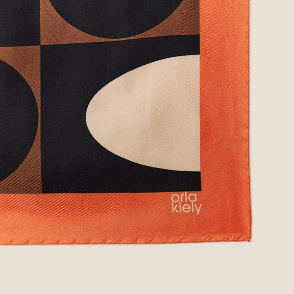 Orla Kiely Medium Silk Scarf - Spot Square Mocha