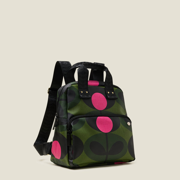 Orla Kiely Mini Lotta Backpack - Oval Stem Forest