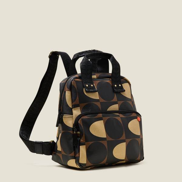 Orla Kiely Mini Lotta Backpack - Spot Square Mocha