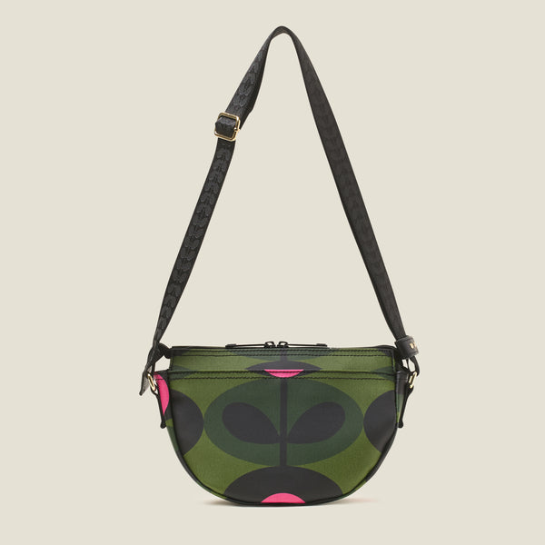 Orla Kiely Mini Rounder Crossbody - Oval Stem Forest