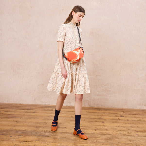 Orla Kiely Mini Rounder Crossbody - Pear Tomato
