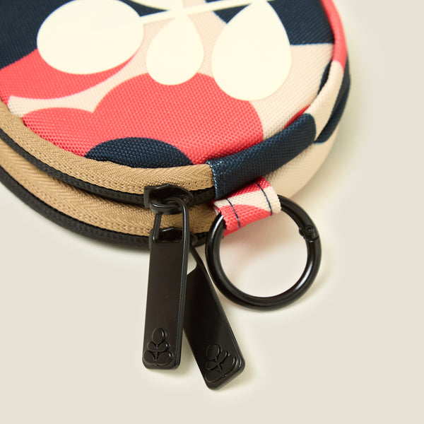 Orla Kiely Pi Coin Purse - Floating Flower Navy Red