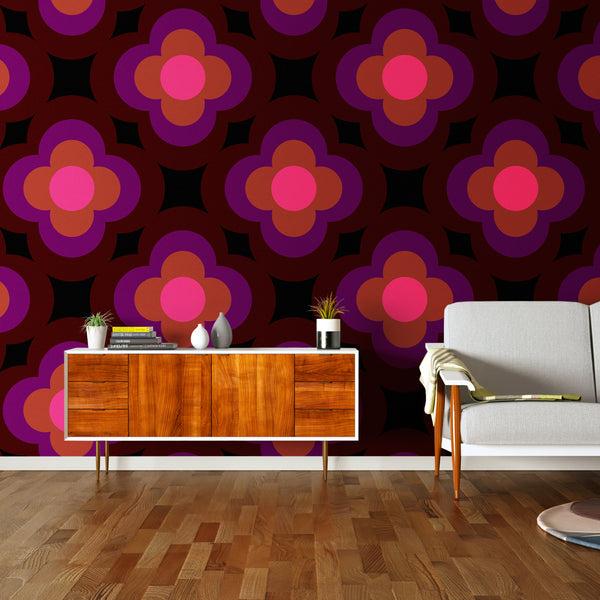 orla kiely Radial Flower Wallpaper - 70cm x 10m ROW
