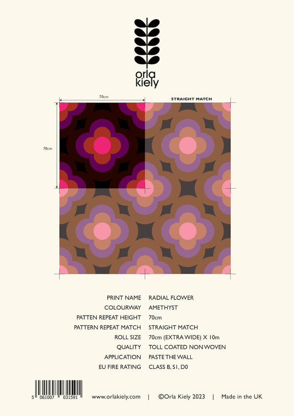 Orla Kiely Radial Flower Wallpaper - Sample ROW