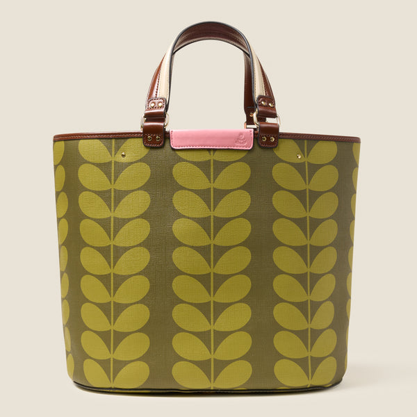 Orla Kiely Smile Tote Bag - Solid Stem Olive