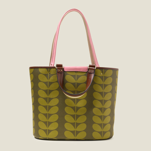 Orla Kiely Smile Tote Bag - Solid Stem Olive