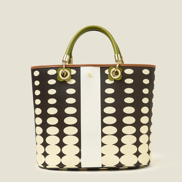 orla kiely Smile Tote - Optical Oval Mocha