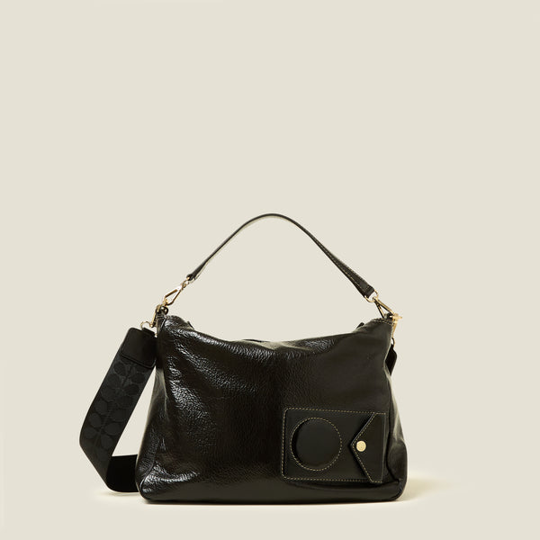 Orla Kiely Softie Shoulder Bag - OK Applique Black