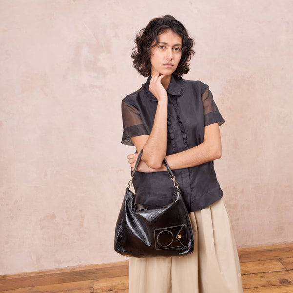 orla kiely Softie Shoulder Bag - OK Applique Black