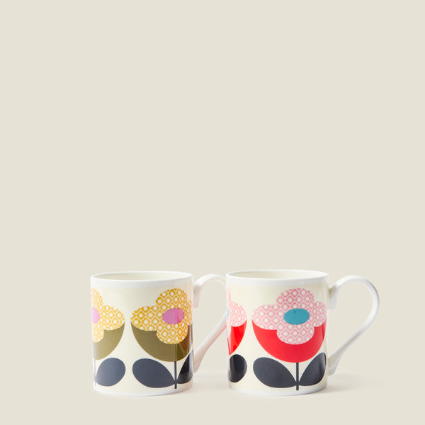 Orla Kiely Standard Mug Set Of 2 - Buttercup Stem