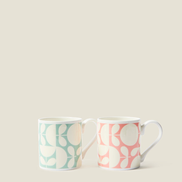 Orla Kiely Standard Mug Set Of 2 - Patchwork Stem