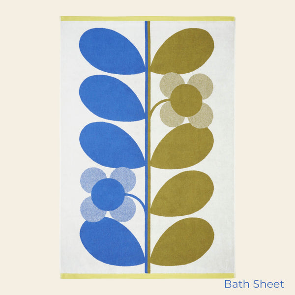Orla Kiely Stem Bloom Duo Towels - Blue And Fawn