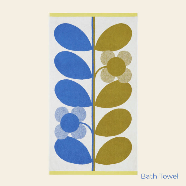 Orla Kiely Stem Bloom Duo Towels - Blue And Fawn