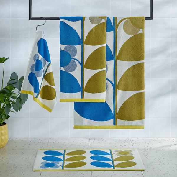 orla kiely Stem Bloom Duo Towels - Blue and Fawn
