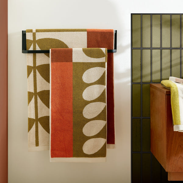 Orla Kiely Stem Check Towels - Hazel Ochre