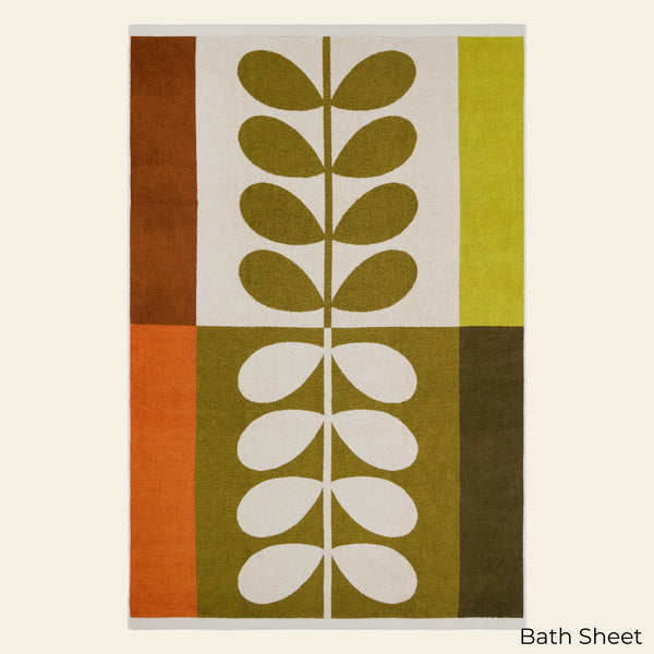 Orla Kiely Stem Check Towels - Hazel Ochre
