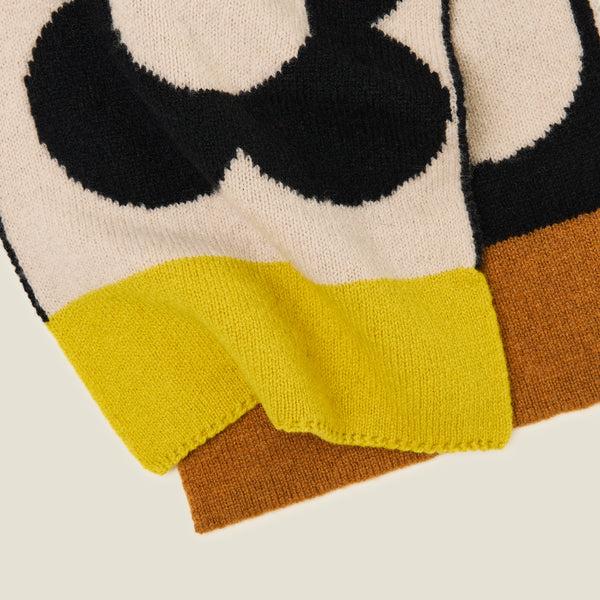Orla Kiely Stem Sprig Wool Scarf - Cream Black