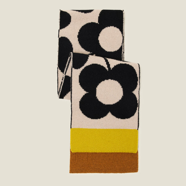 orla kiely Stem Sprig Wool Scarf - Cream Black