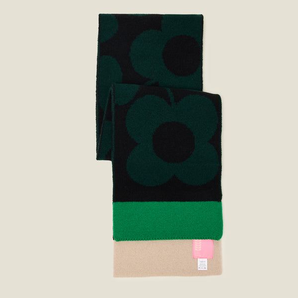 Orla Kiely Stem Sprig Wool Scarf - Forest Black