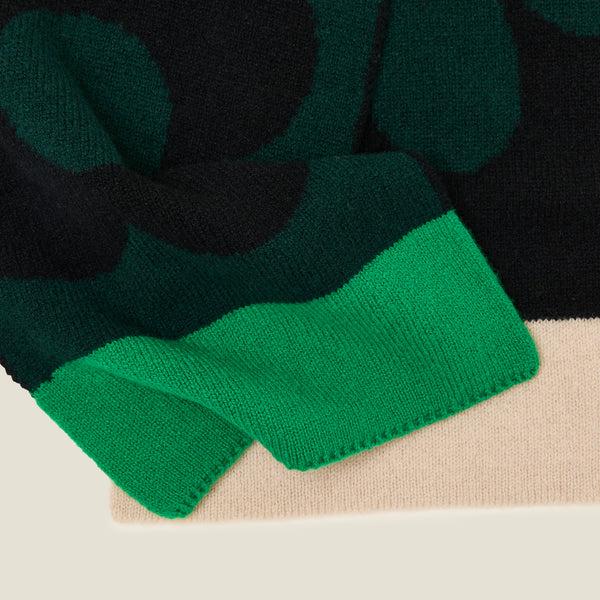 Orla Kiely Stem Sprig Wool Scarf - Forest Black