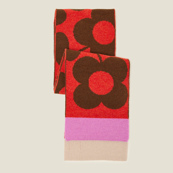 Orla Kiely Stem Sprig Wool Scarf - Orange Sienna