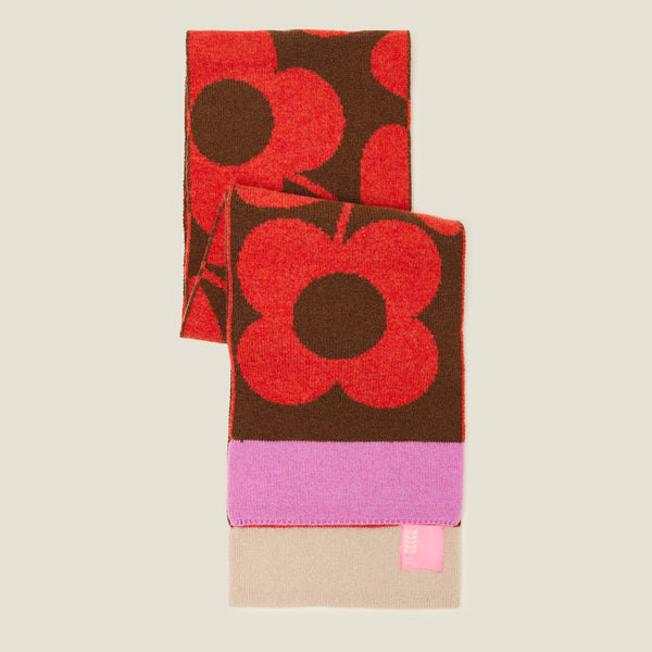 orla kiely Stem Sprig Wool Scarf - Orange Sienna