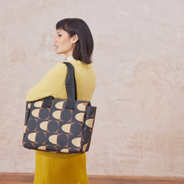 Orla Kiely Walker Tote Bag - Spot Square Mocha