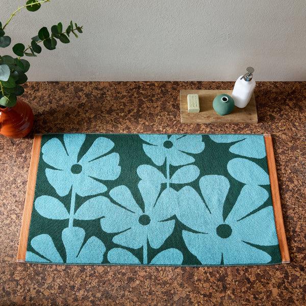 Orla Kiely Wildflower Towels - Blue Lagoon