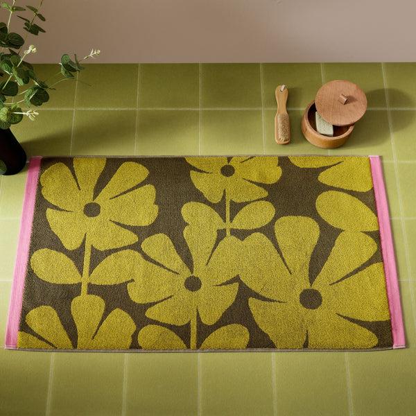 Orla Kiely Wildflower Towels - Yellow Ochre