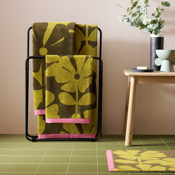orla kiely Wildflower Towels - Yellow Ochre