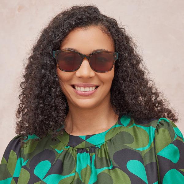 Orla Kiely Wisteria Sunglasses - Tortoisheshell & Teal