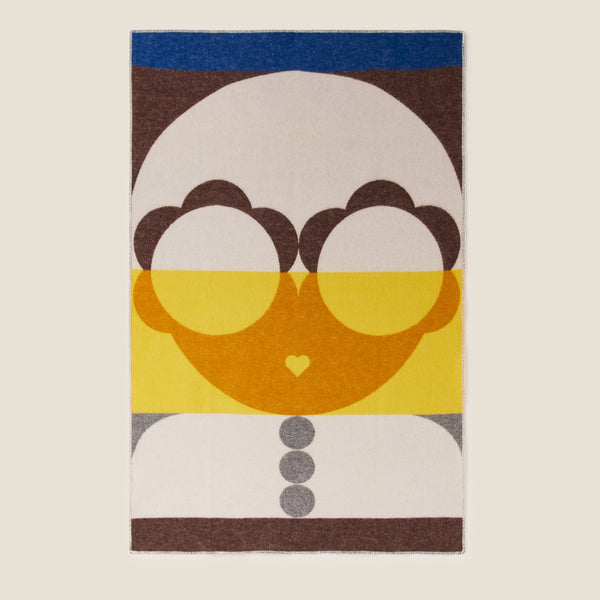 Orla Kiely Wool Blanket - Lola Chocolate Sunflower