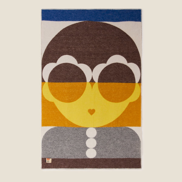 orla kiely Wool Blanket - Lola Chocolate Sunflower
