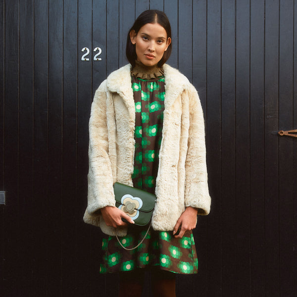 Orla Kiely Orla Long Sleeve Mini Silk Dress - Flower Haze