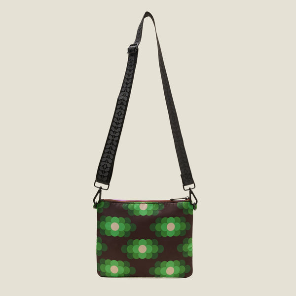 Orla Kiely Quadrant Crossbody Bag - Flower Haze Neon Green