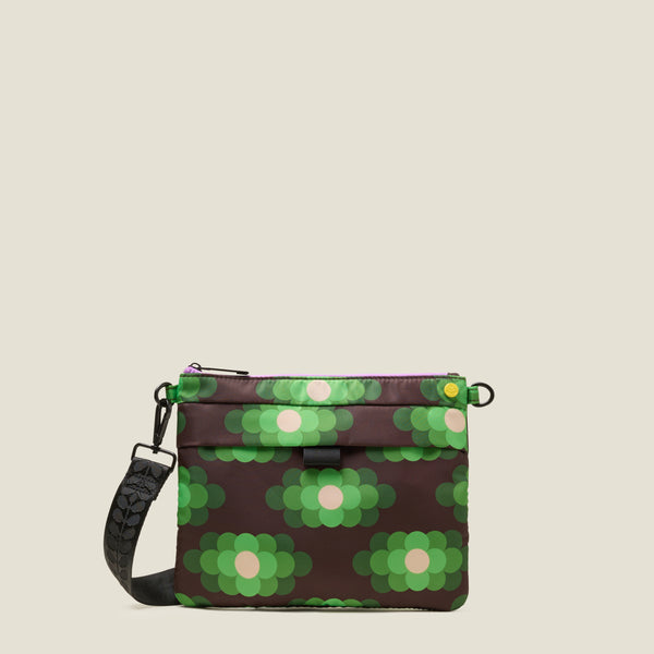 orla kiely Quadrant Crossbody Bag - Flower Haze Neon Green